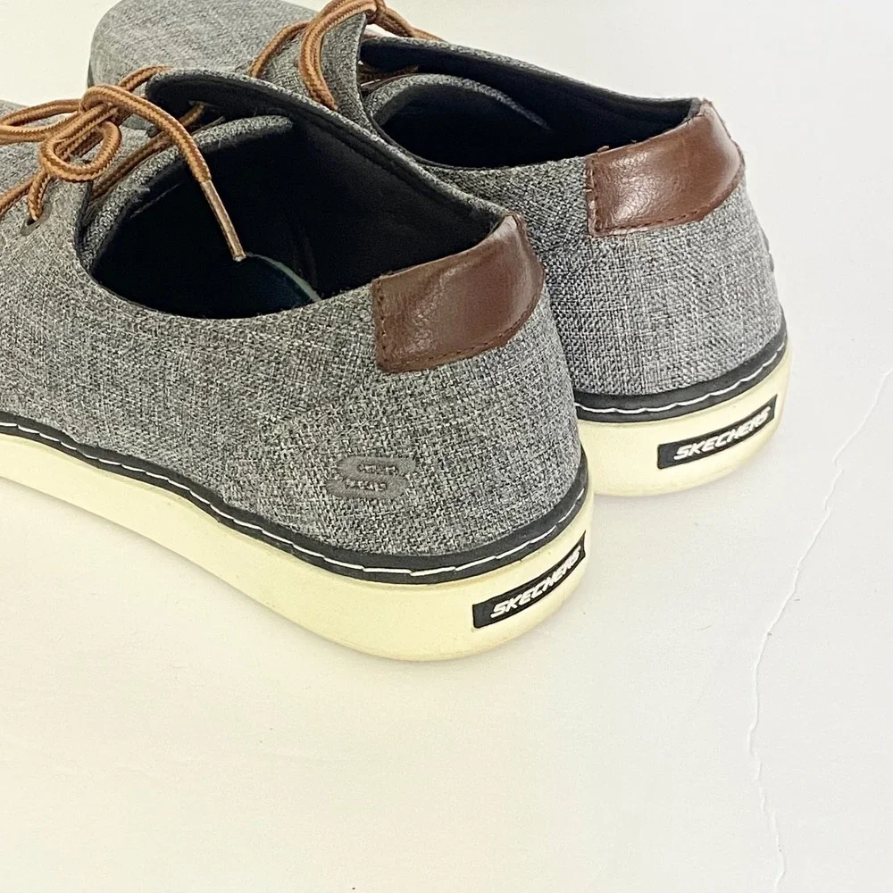 Skechers Mens Palen Gadon Gray Relaxed Fit Sneaker Oxford 64925 Size 10